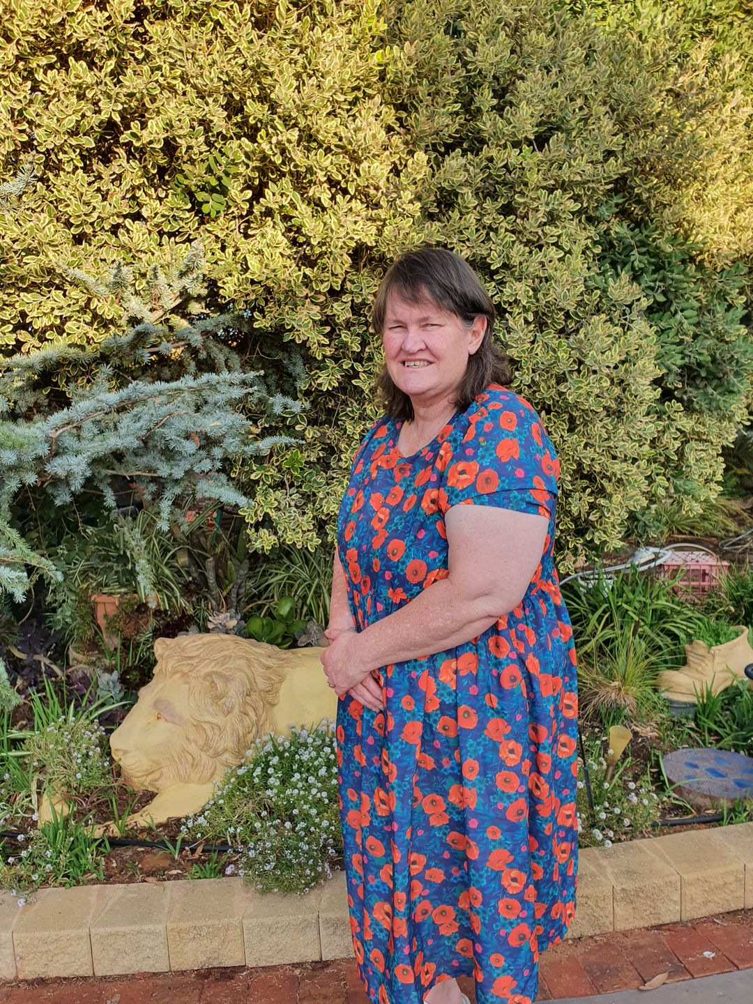 Customer photo review of Plus Size - Print Cotton Linen Loose A-Line Dress