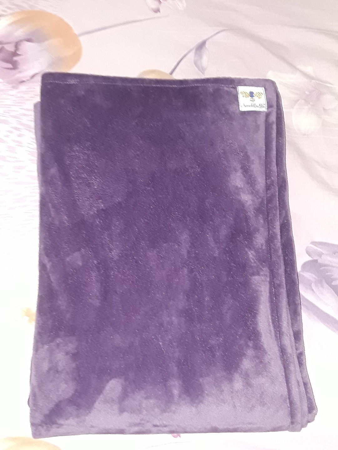 Customer photo review of BiggerBee Minky Throw Blanket PLC Jewel Purple