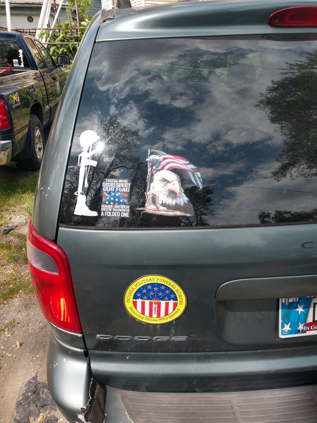 Customer photo review of Those Who Disrespect Our Flag Have Never Been Handed A Folded One 4" Decal