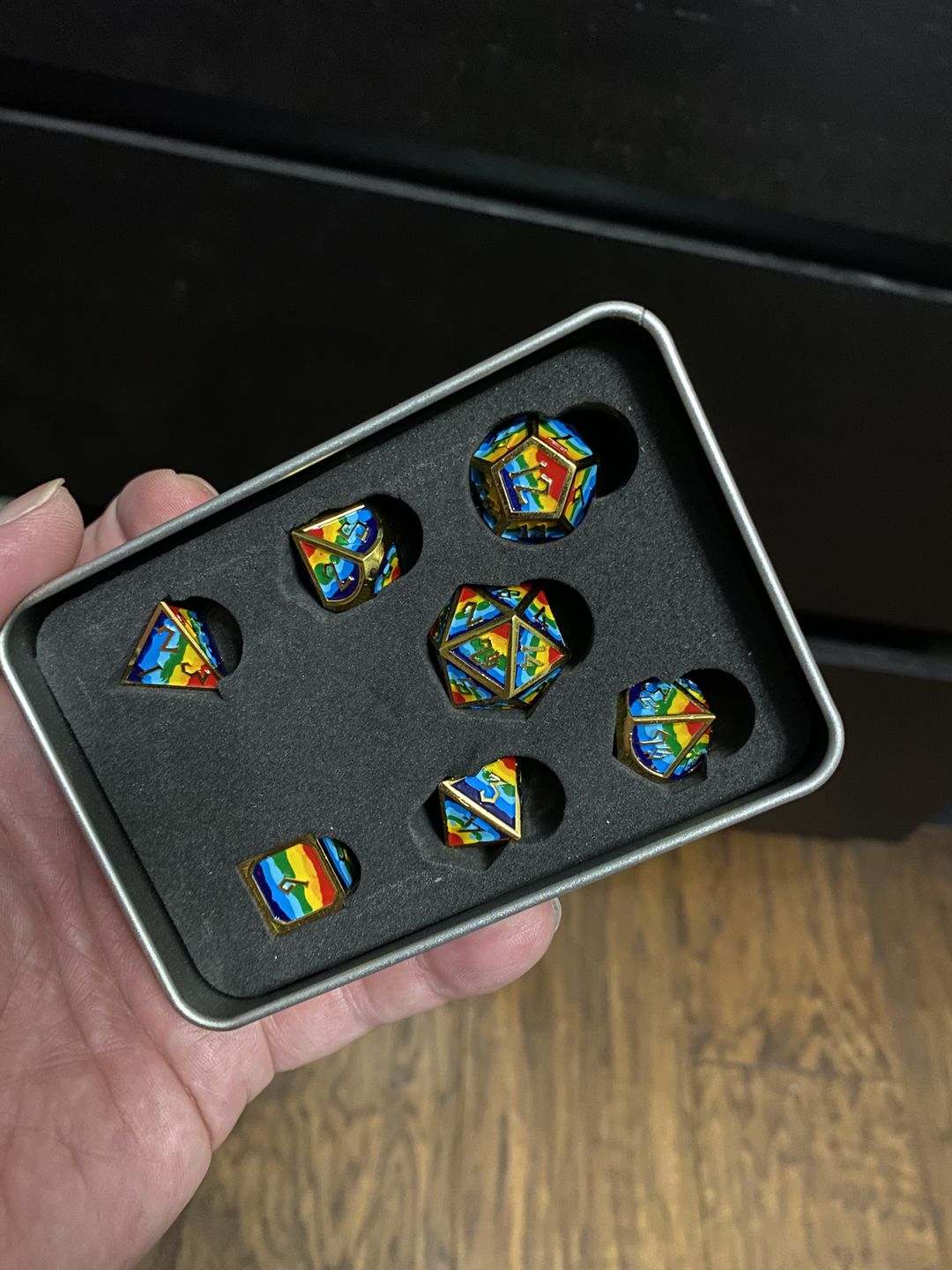 Customer photo review of ELDER RUNES PRIDE AND GOLD METAL DICE