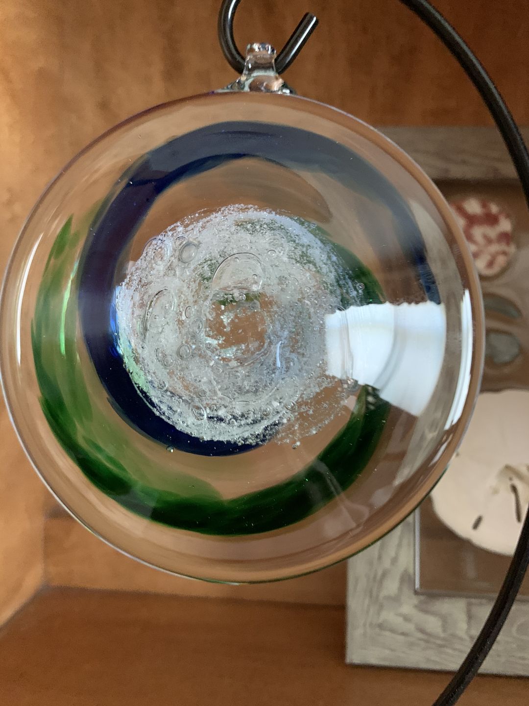 Customer photo review of Glass Suncatcher with Infused Cremation Ash