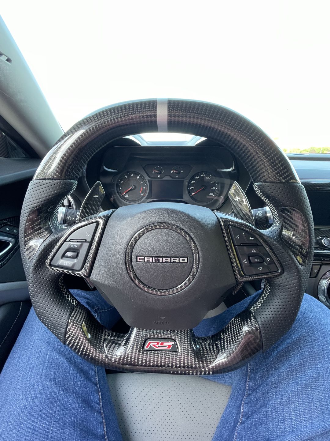 Customer photo review of (3 Pieces) Steering Wheel Full Chrome Delete Cover For 2016-2021 6th Gen Chevy Camaro