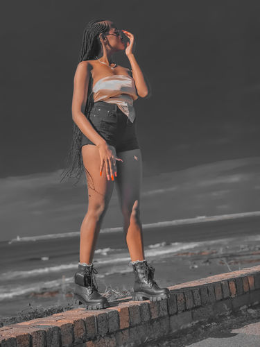 Customer photo review of Chunky Pocket Platform Boots