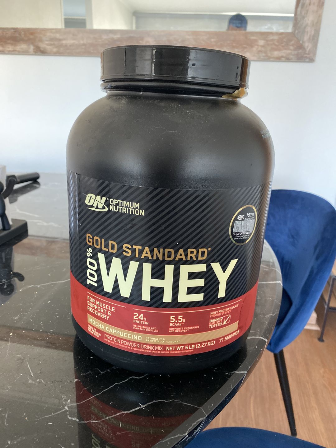 Customer photo review of Optimum Nutrition Gold Standard 100% Whey Proteina 5 Lb