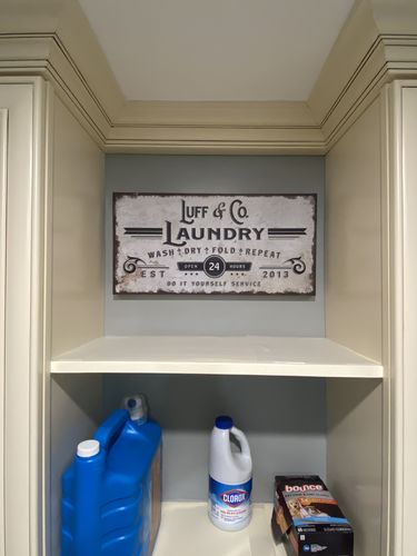 Customer photo review of Laundry Room Sign