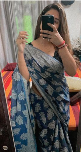 Customer photo review of Greyish BLUE LUCKNOWI Chikankari PRINCESS SAREE