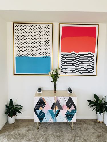 Customer photo review of Modern Geometric Canvas (Set of 2)