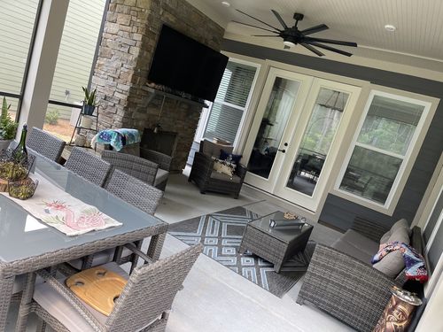 Customer photo review of Bari 16 Piece Combination Outdoor Furniture Set (L) in Mixed Gray