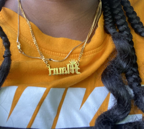 Customer photo review of Royal Custom Name Necklace