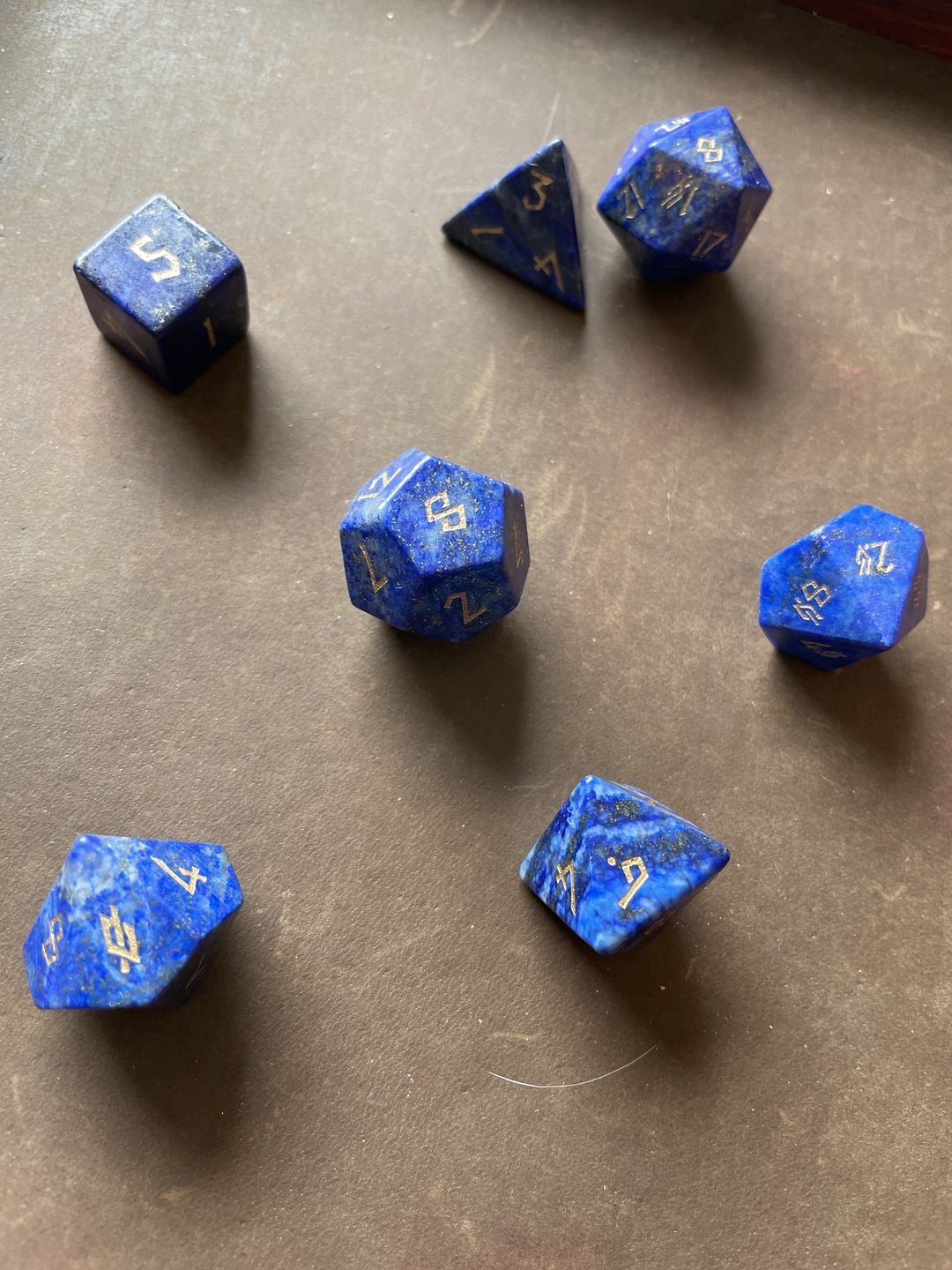 Customer photo review of LAPIS STONE DICE SET