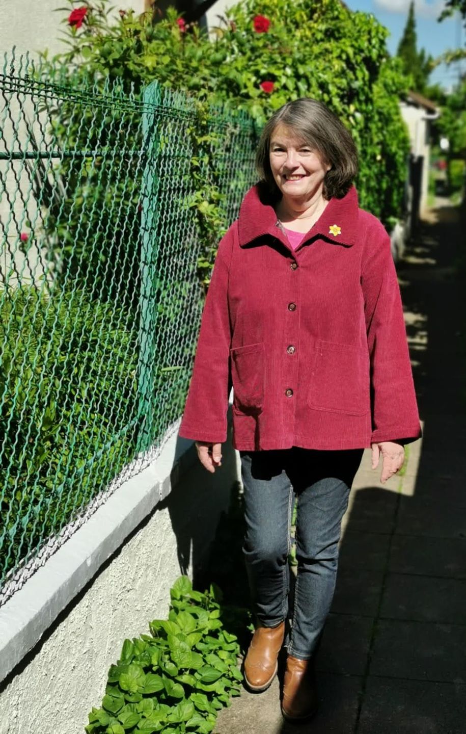 Customer photo review of Plus Size - Women Solid Color Pocket Corduroy Jacket Coat