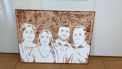 Customer photo review of Porträt auf Leinwand zum Selbermalen