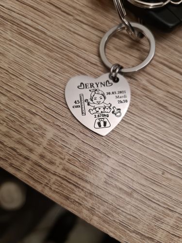 Customer photo review of Porte-Clé Personnalisé Mon Bébé
