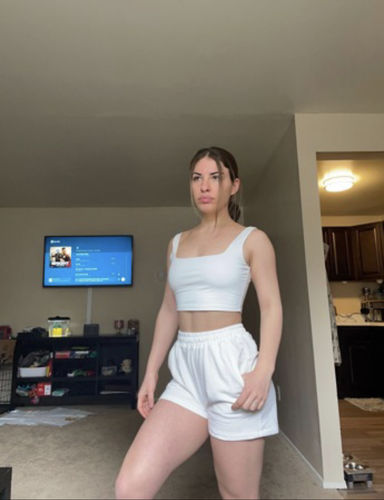 Customer photo review of Elastic Waist Solid Shorts