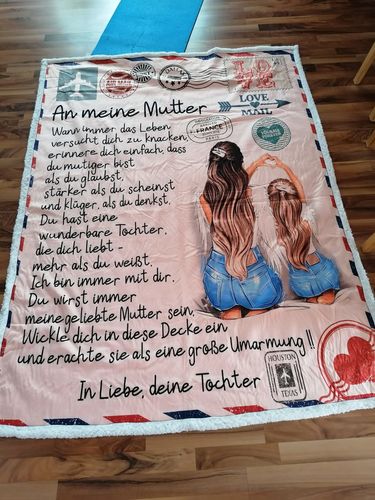 Customer photo review of "An meine Mutter" Decke - Postkarte