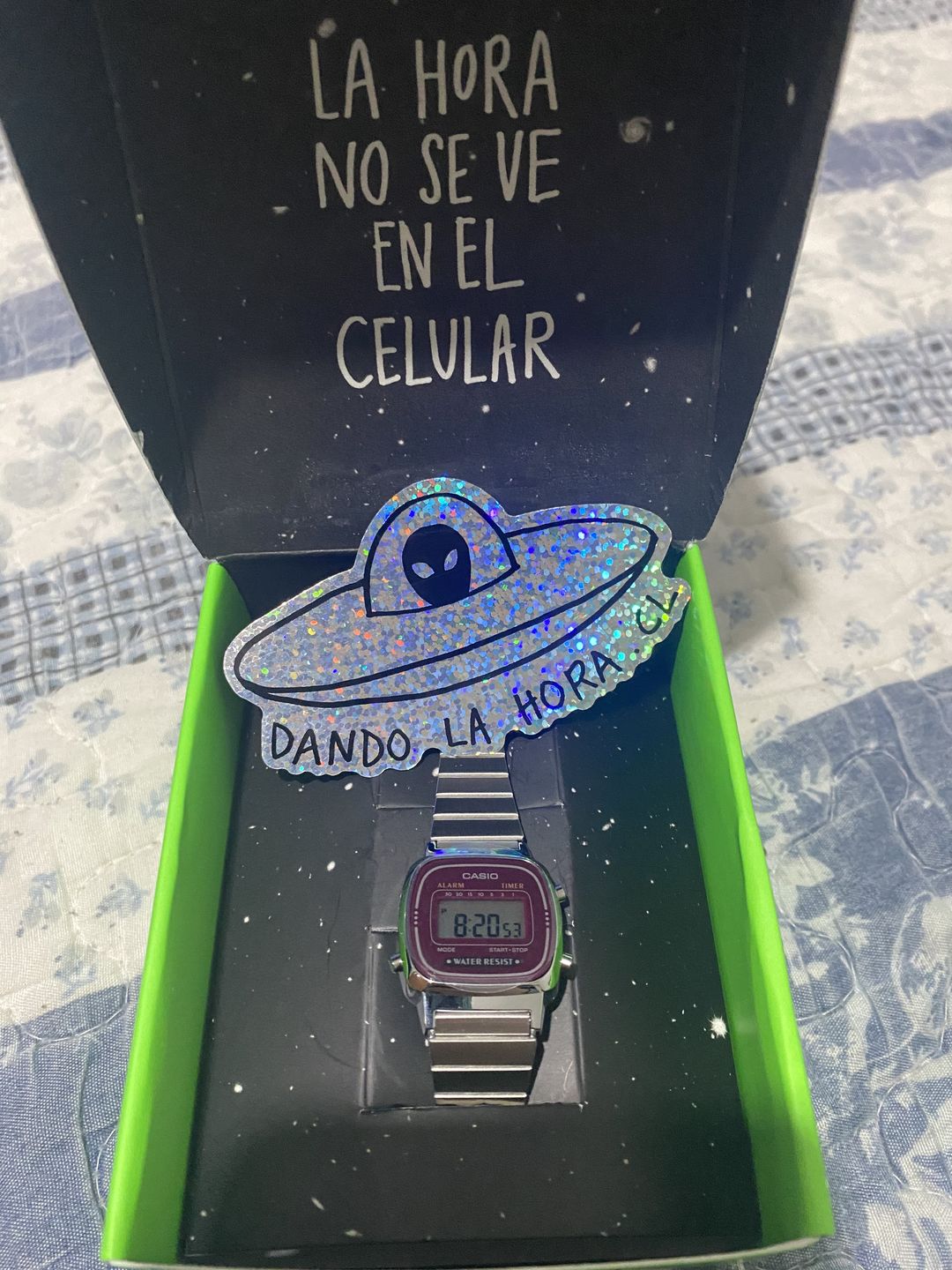 Customer photo review of Reloj Casio Vintage LA670WA-4DF Plateado Granate