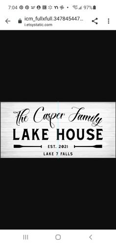 Customer photo review of Rustic Family Lake House Sign