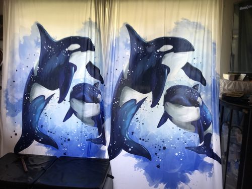 Customer photo review of Galaxy Killer Whale 2 Panel Curtains
