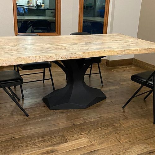 Customer photo review of 304 Dentro Handmade Metal Table Base
