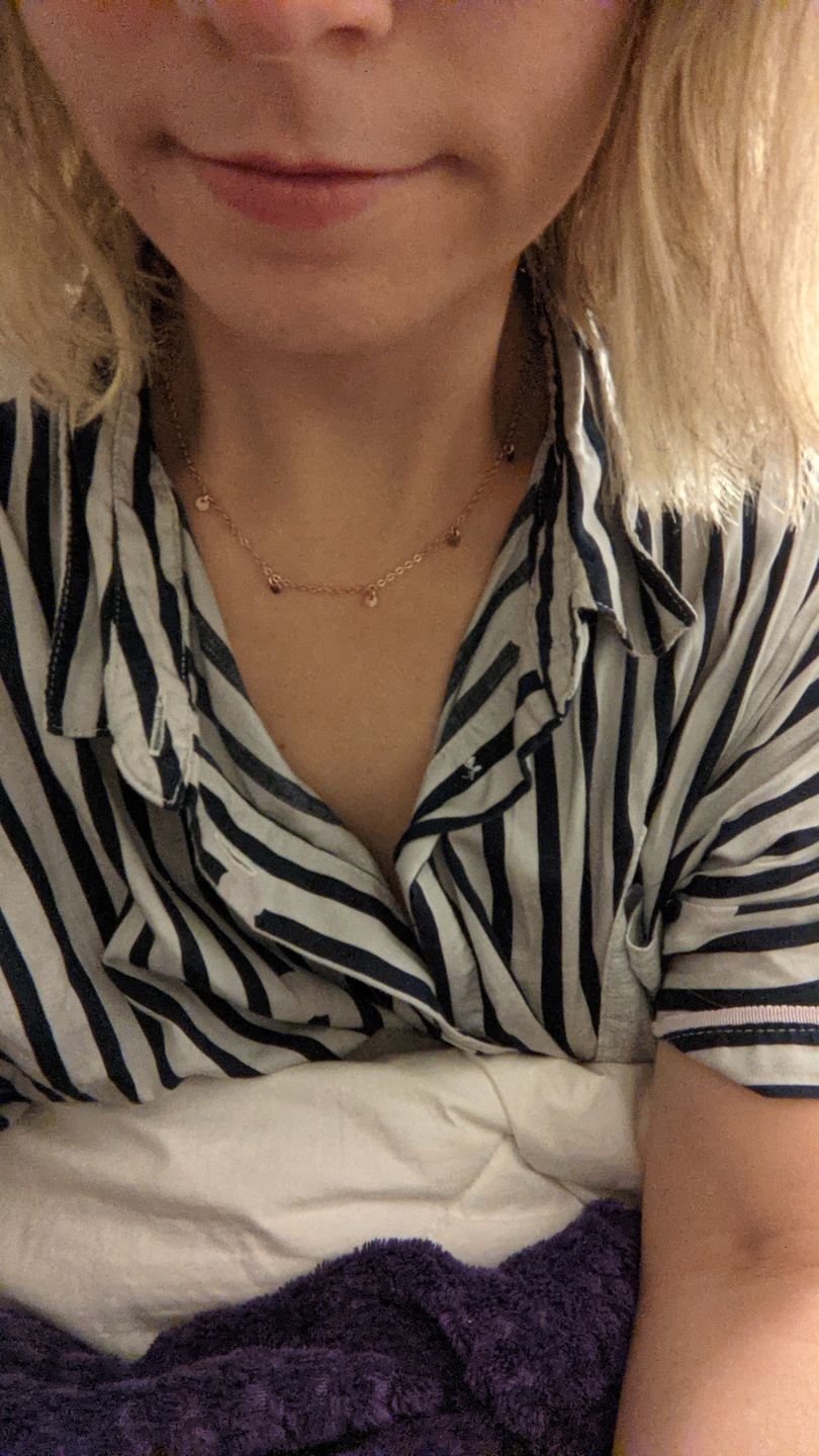 Customer photo review of The Tiny Coins Necklace