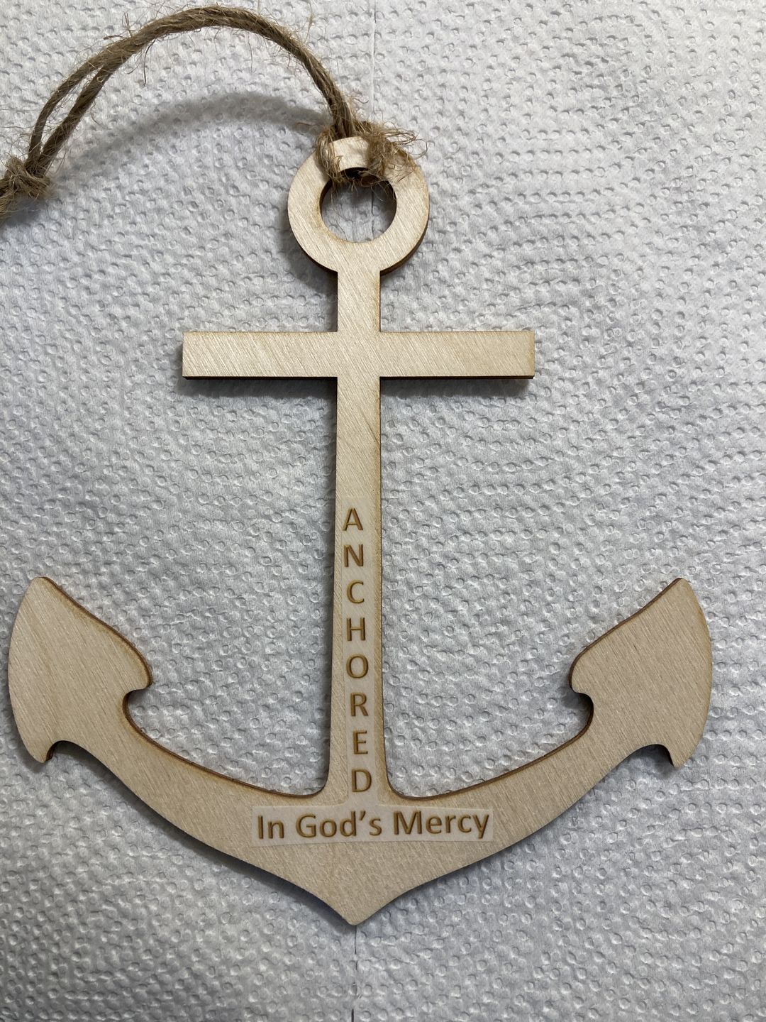 Customer photo review of Unfinished Wooden Anchor Silhoutte - Craft- up to 24" DIY