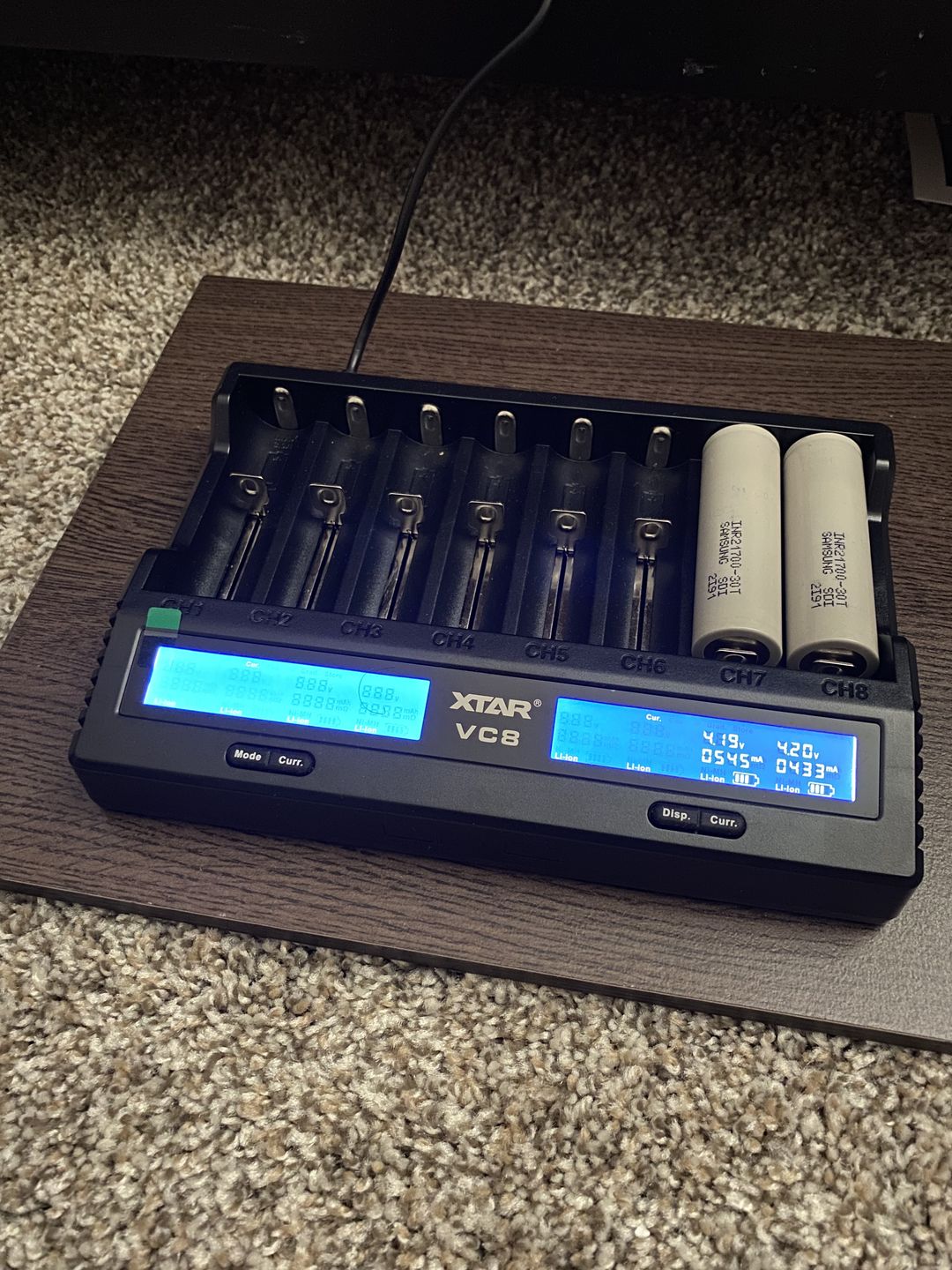 Customer photo review of XTAR VC8 8 Bay Smart Li-ion Battery Charger