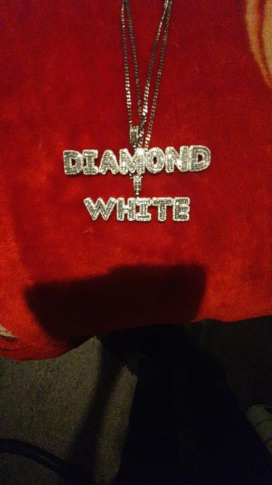 Customer photo review of Baguette Custom Letter Pendant Yellow Gold