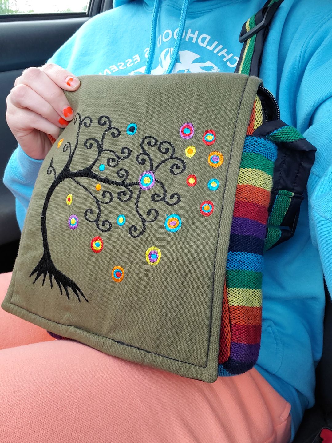 Customer photo review of Stay Rooted Messenger Bag