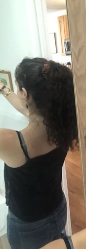 Customer photo review of Curly Ponytail Honey Blonde