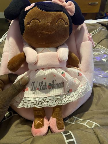 Customer photo review of Personalized Strawberry Doll Backpack