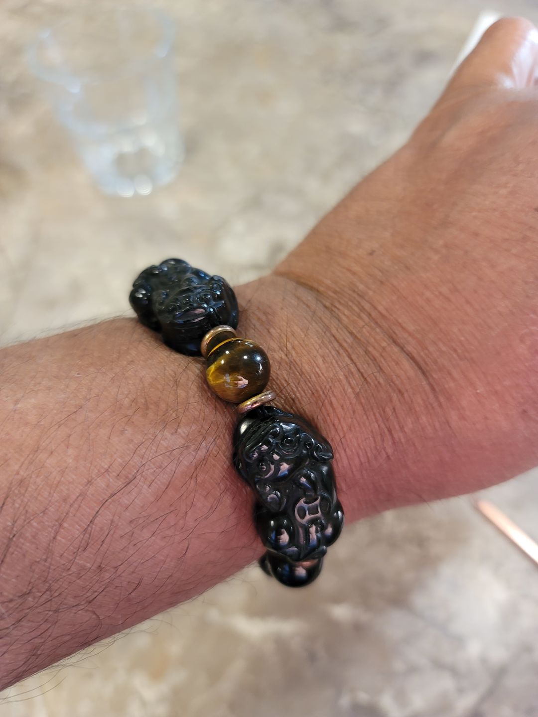 Customer photo review of Natural Gold Obsidian Double Pi Yao Wealth Bracelet