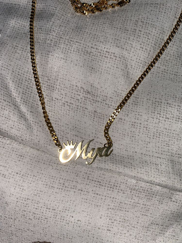Customer photo review of Primal Custom Name Necklace
