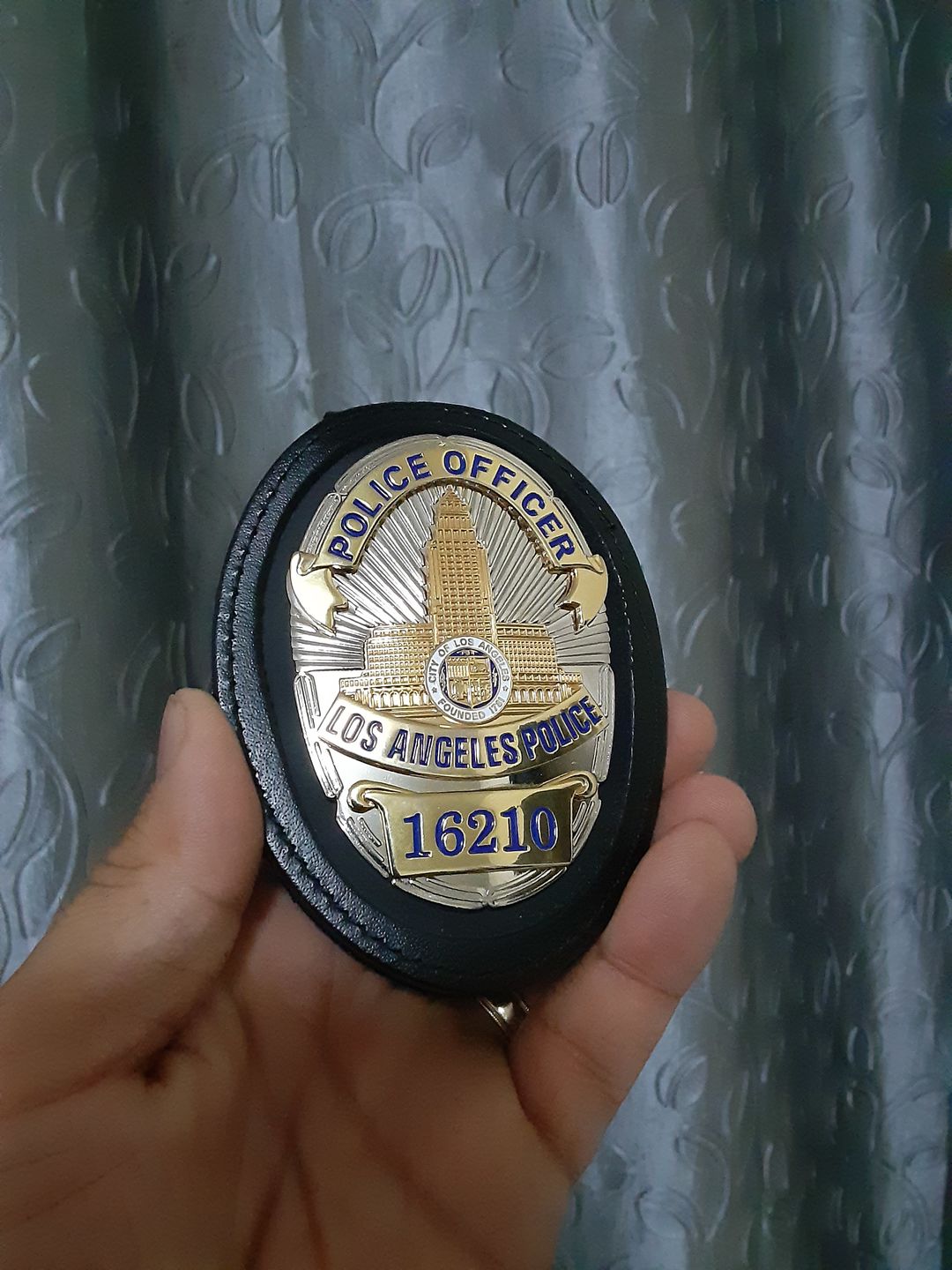 Customer photo review of LAPD Los Angeles Police Officer Badge Solid Copper Replica Movie Props With Number 16210