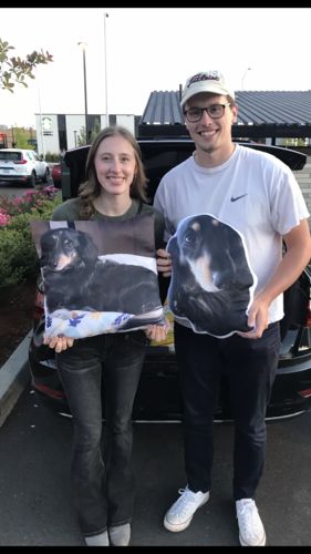 Customer photo review of Create A Custom Dog Pillow