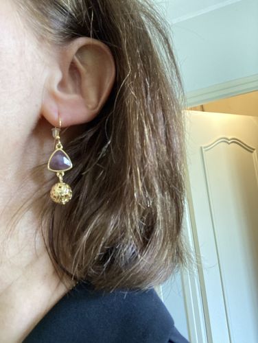 Customer photo review of Boucles d'oreilles "Intuition" en Améthyste