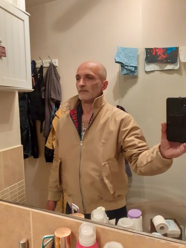 Customer photo review of Mens Classic Harrington Jacket - Camel