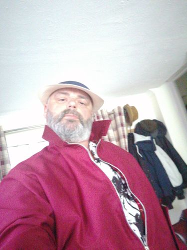 Customer photo review of Mens Classic Harrington Jacket - Burgundy
