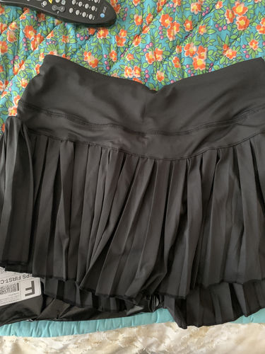 Customer photo review of Black Pleated Tennis Skirt