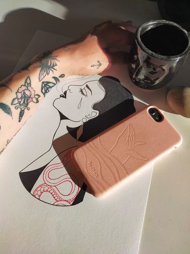 Customer photo review of Eco Friendly iPhone  6/6S/7/8/SE (2nd Gen) Phone Case - Whale 2.0 in Blush Pink