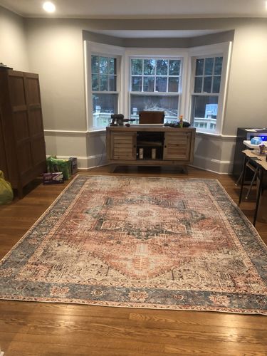 Customer photo review of Distressed Vintage Cezanne Terracotta Sky Area Rug