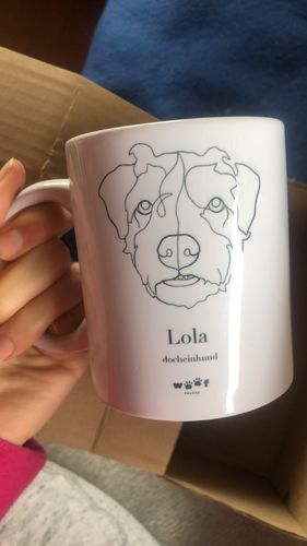 Customer photo review of Personalisierte Woofpalace Haustiertasse