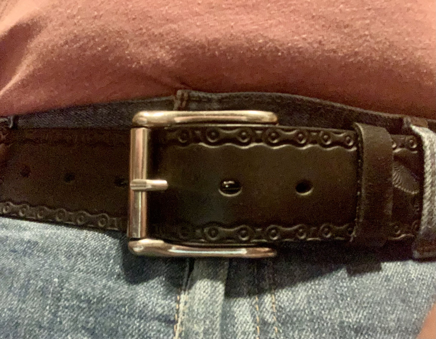 Customer photo review of The Eagle Belt- Black Embossed 100% Real Leather Belt