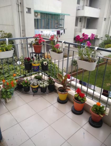 Customer photo review of 3 Tier Plant Stand Floral Corner Shelf Metal Flower Pot