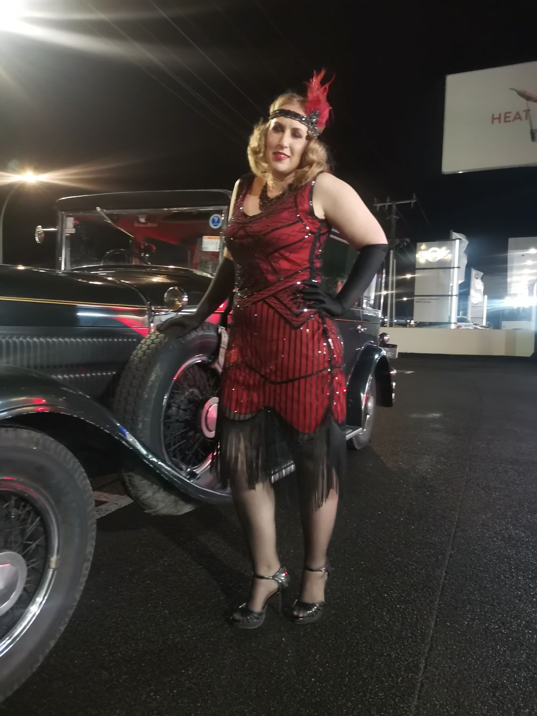 Customer photo review of Long Black Gloves