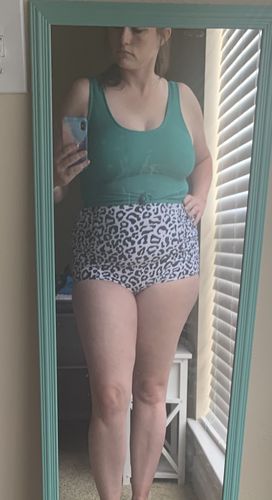 Customer photo review of Sun Baked Bottoms | White Leopard Print | Final Sale
