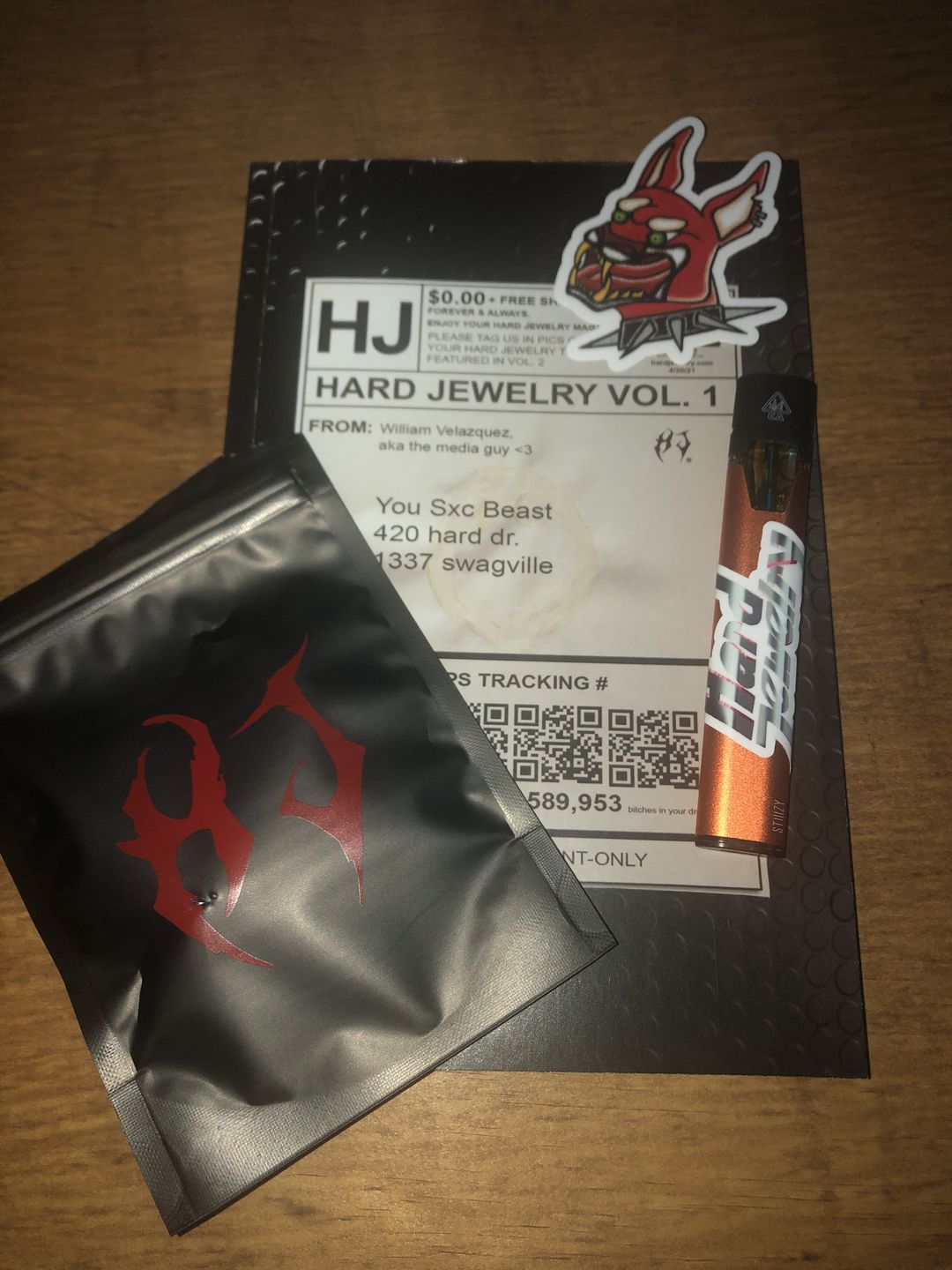 Customer photo review of DEATH WINGS PENDANT