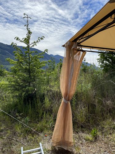 Customer photo review of 10'x12' Double-Roof Gazebo Canopy Steel Frame with Mosquito Netting, Beige