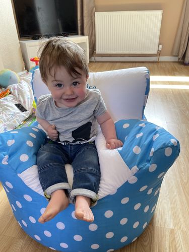 Customer photo review of Personalised Mickey Mouse Bean Bag Chair