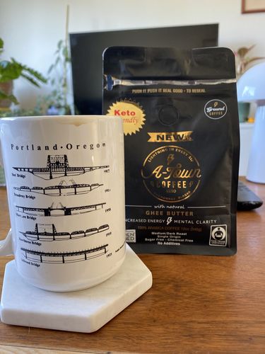 Customer photo review of Ground Coffee with Ghee Butter from Grass-Fed Cows