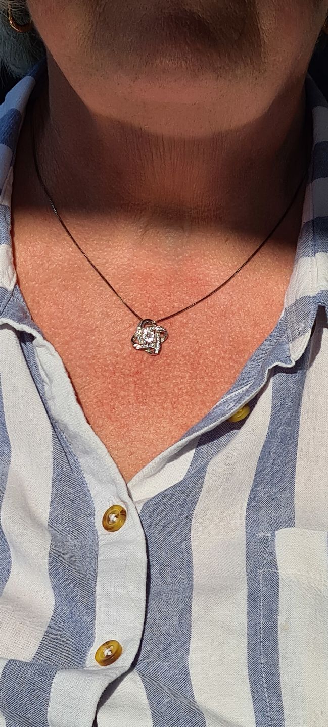 Customer photo review of "To my Wife" - Silver Love knot necklace
